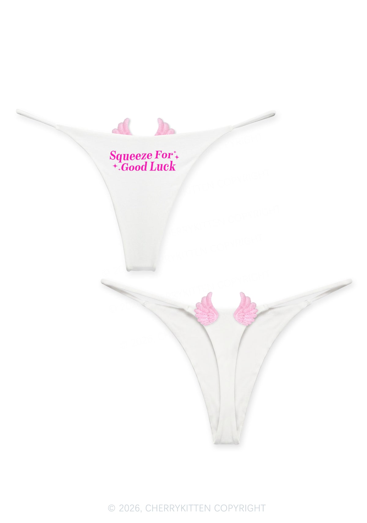 Squeeze For Good Luck Y2K Goth Angel Wings Bikini String Thong Cherrykitten