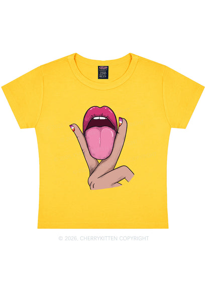 Lesbian Kissing Pride Y2K Baby Tee Cherrykitten