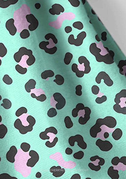 Mint Green Leopard Y2K Print Headband Cherrykitten