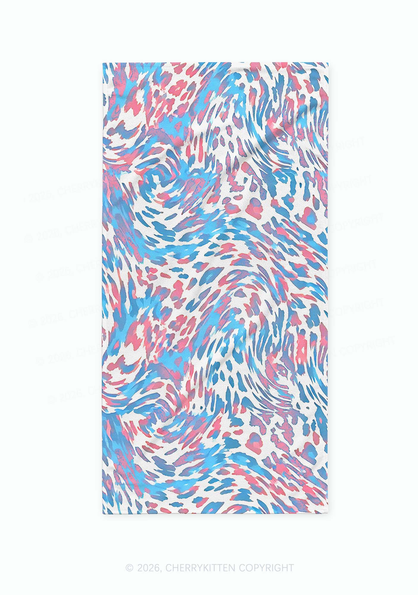 Trans Leopard Pride Y2K Beach Towel Cherrykitten