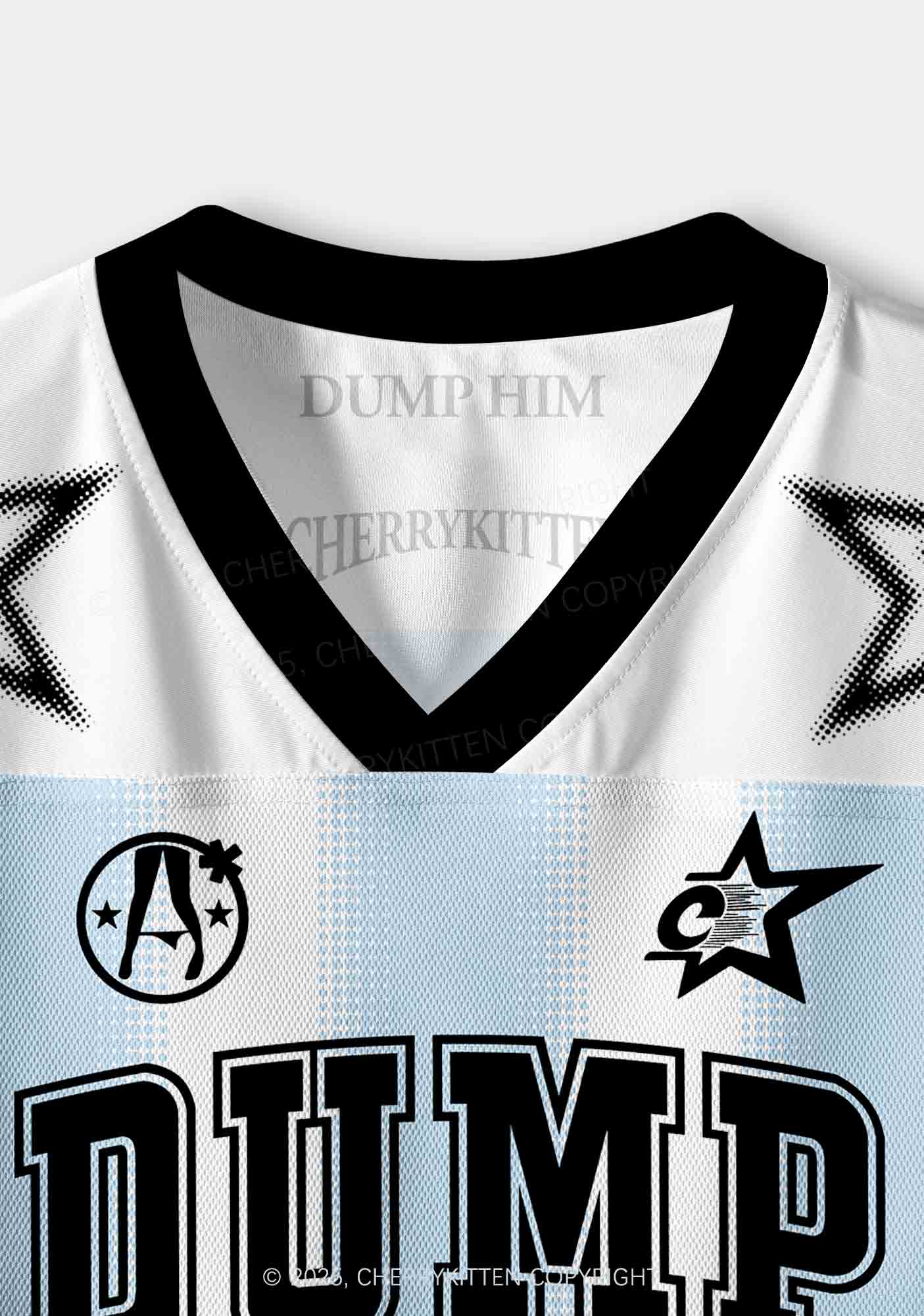 Custom Blue Dump Him Y2K Crop Sport Jersey Shirts Cherrykitten