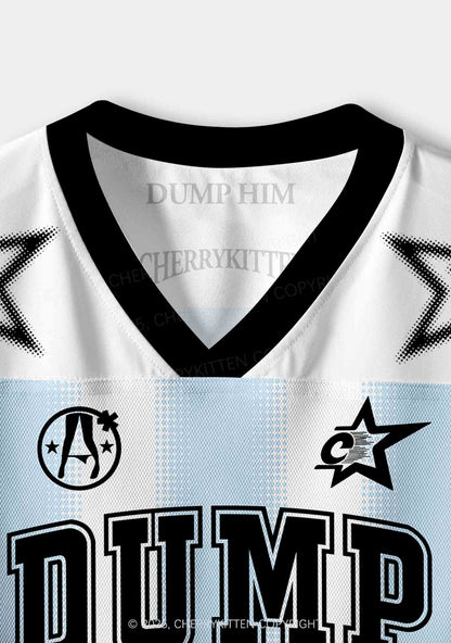 Custom Blue Dump Him Y2K Crop Sport Jersey Shirts Cherrykitten