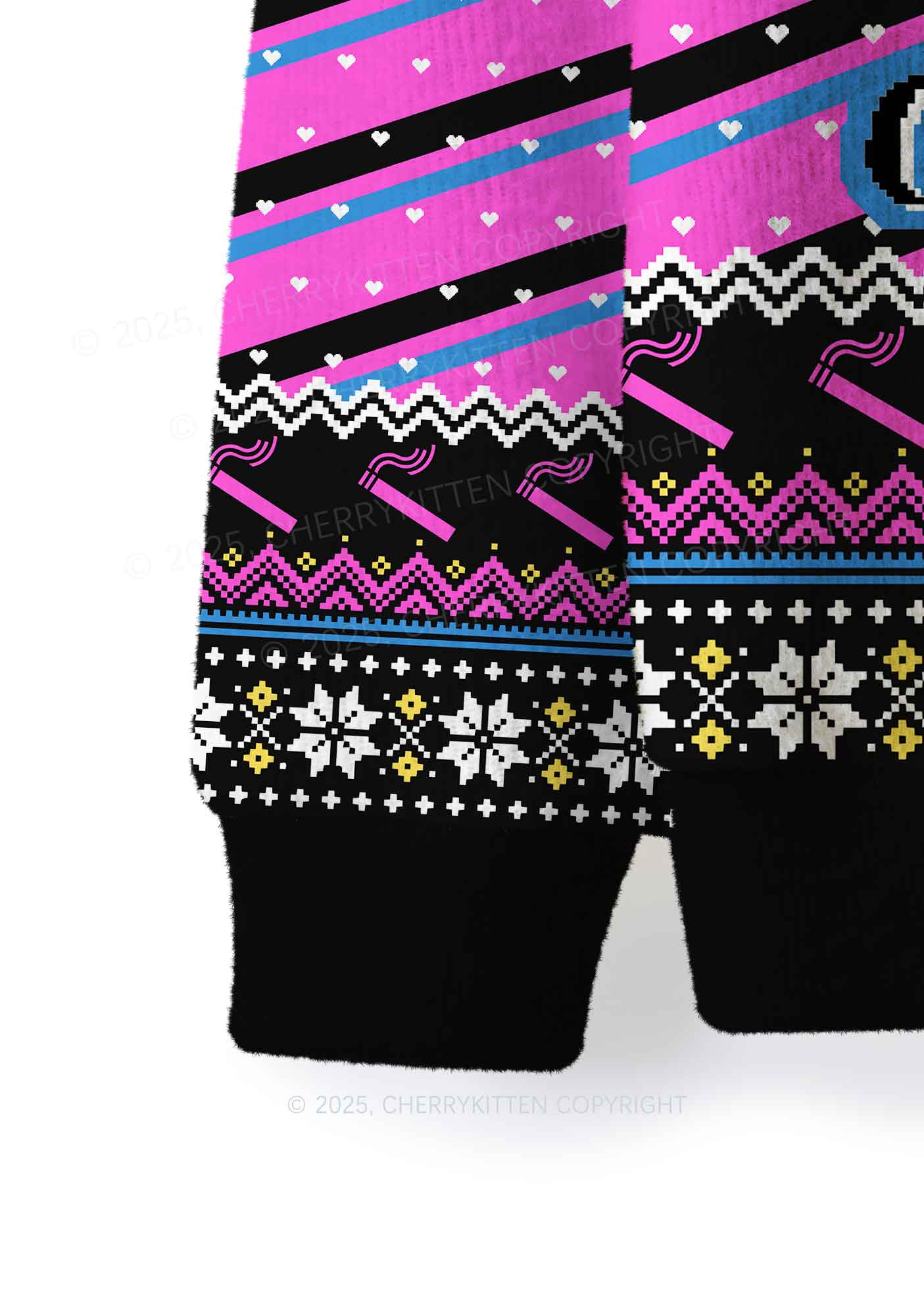 Even Baddies Get Saddies Y2K Christmas Knit Sweatshirt Cherrykitten