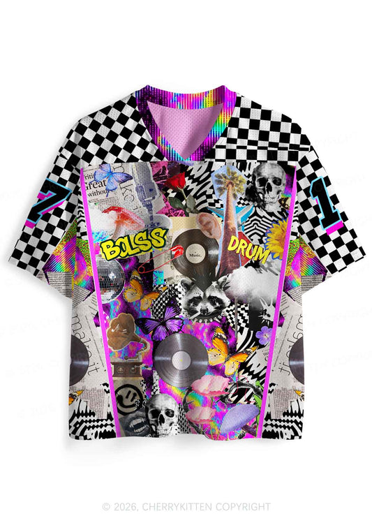 Bass And Drum Collage Y2K Sport Jersey Shirts Cherrykitten