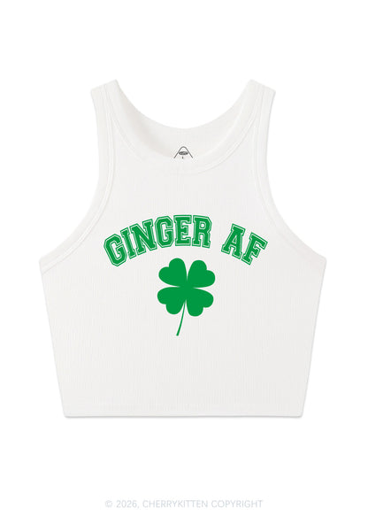 Ginger AF St Patricks Y2K Crop Tank Top Cherrykitten