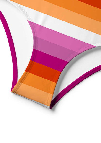 Lesbian Stripes Pride Y2K Print Bikini Set Cherrykitten