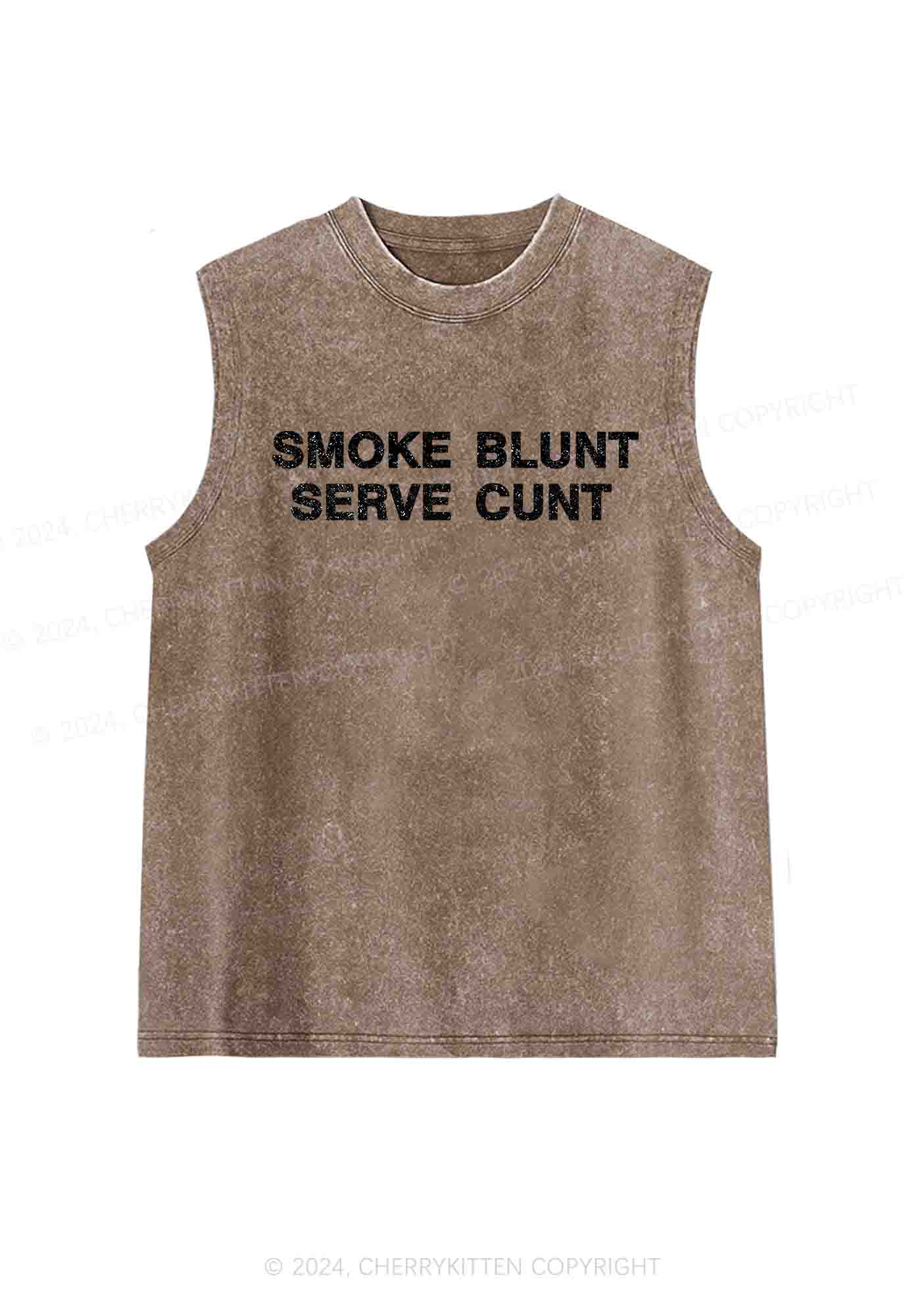 Smoke Blunt Y2K Washed Tank Cherrykitten