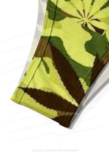 Camouflage Leaf Y2K Print Bikini Set Cherrykitten