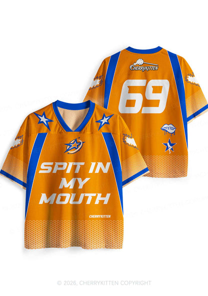 Orange Spit In My Mouth Y2K Sport Jersey Shirts Cherrykitten