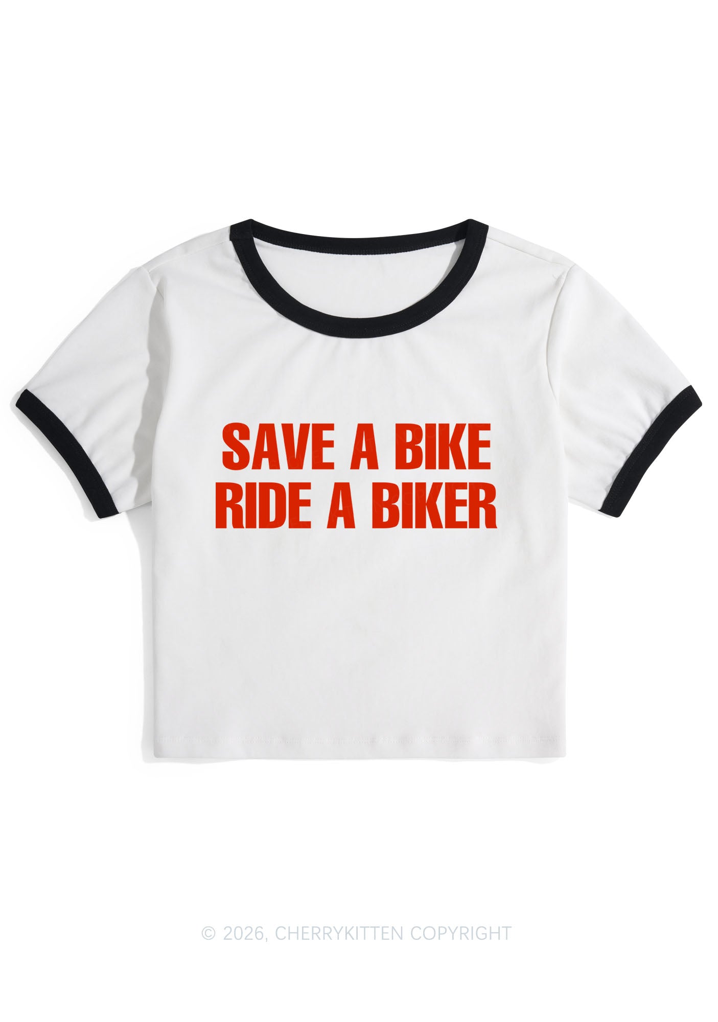 Save Bike Ride Biker Y2K Ringer Tee Cherrykitten