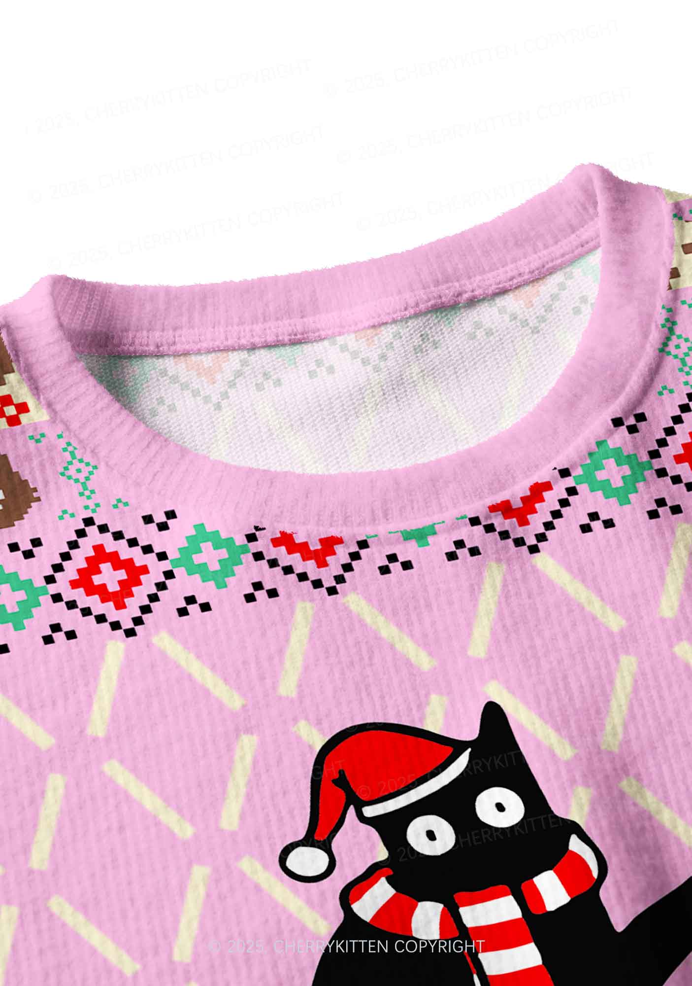 What Tree Y2K Christmas Crop Knit Sweatshirt Cherrykitten