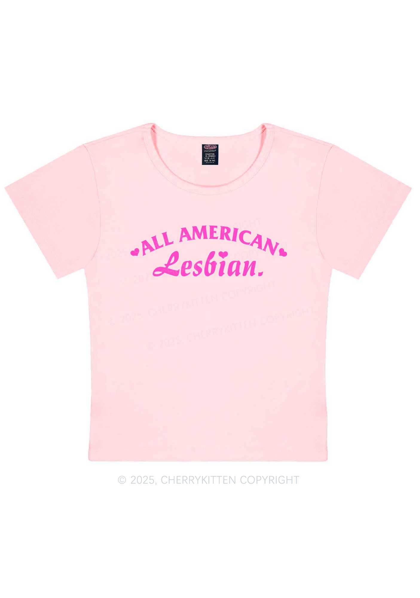 All American Lesbian Y2K Baby Tee Cherrykitten