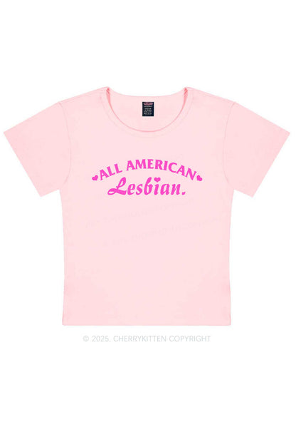 All American Lesbian Y2K Baby Tee Cherrykitten