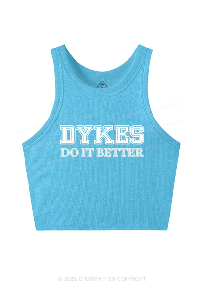 Dykes Do It Better Pride Y2K Crop Tank Top Cherrykitten