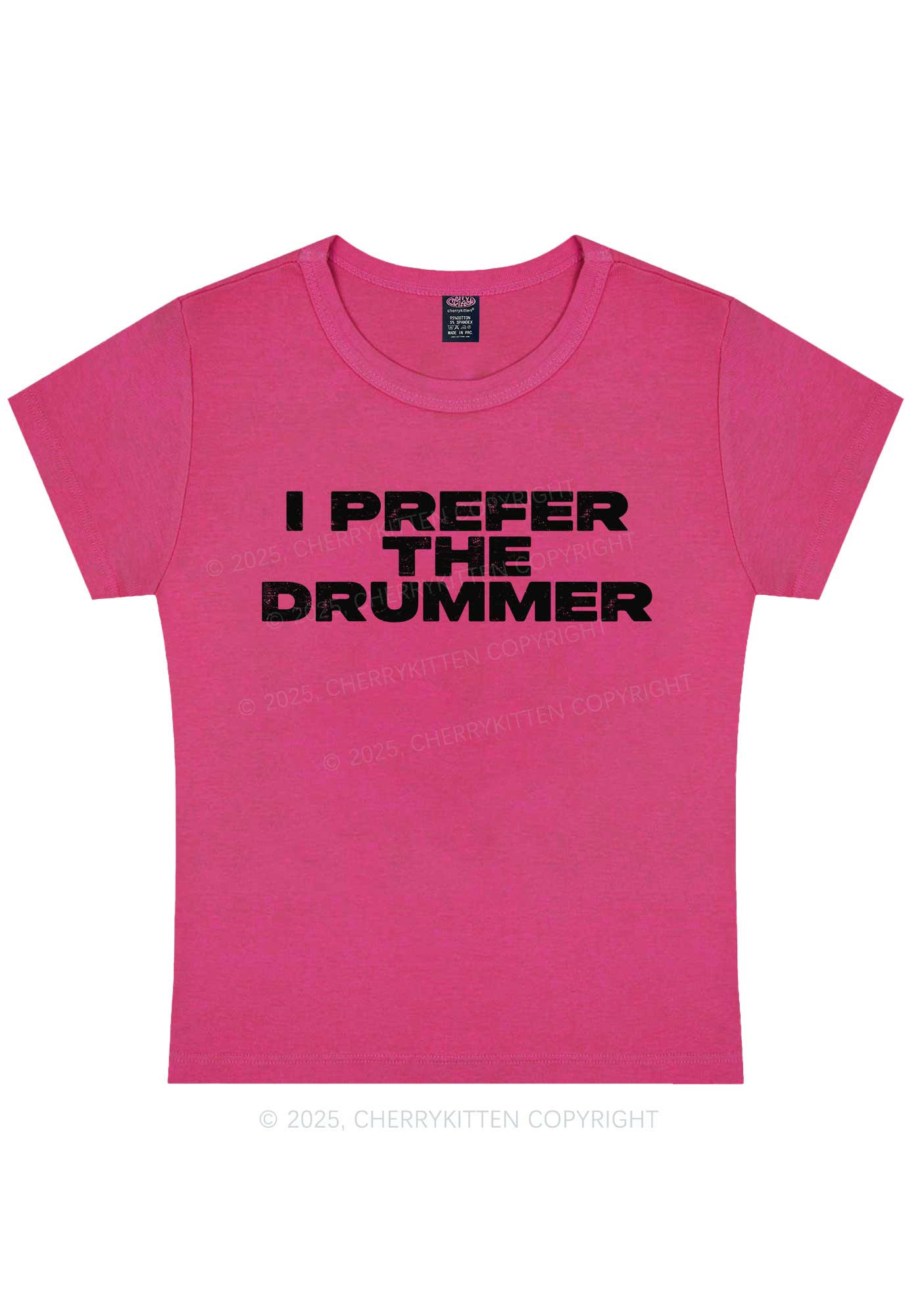 I Prefer The Drummer Y2K Baby Tee Cherrykitten