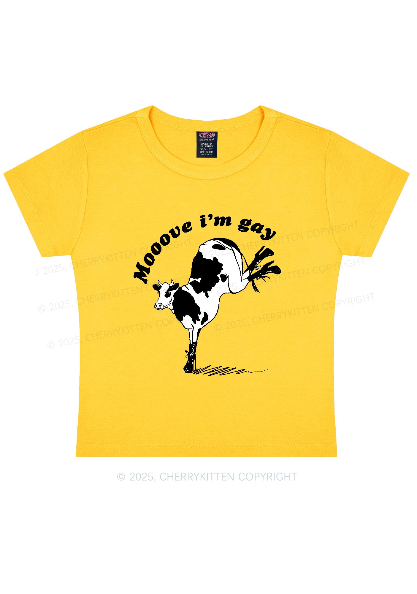 Mooove Im Gay Y2K Baby Tee Cherrykitten