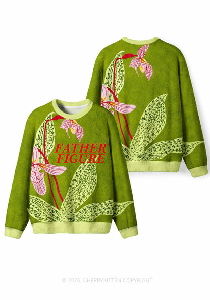 Flower Father Figure Y2K Knit Sweatshirt Cherrykitten