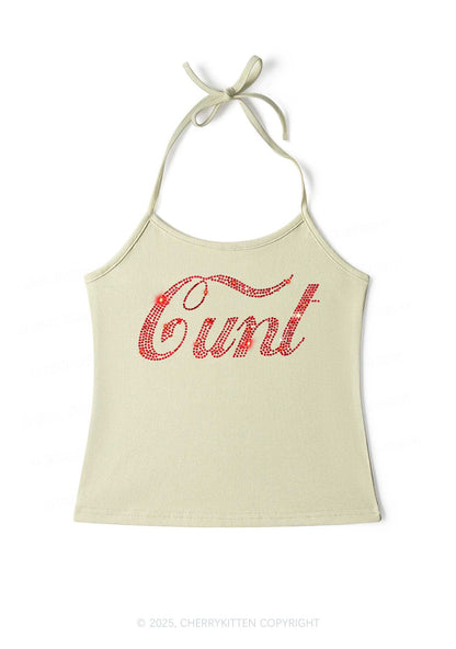 Rhinestone Special Cxxt Y2K Halter Neck Cami Cherrykitten
