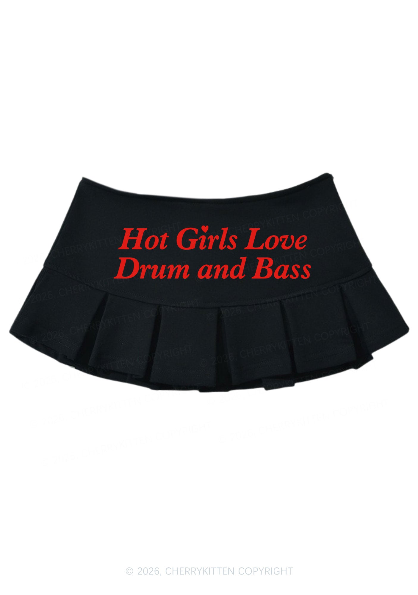 Hot Girls Love Drum And Bass Y2K Mini Pleated Skirts Cherrykitten