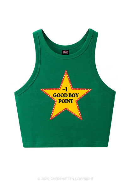 Minus One Good Boy Point Y2K Crop Tank Top Cherrykitten