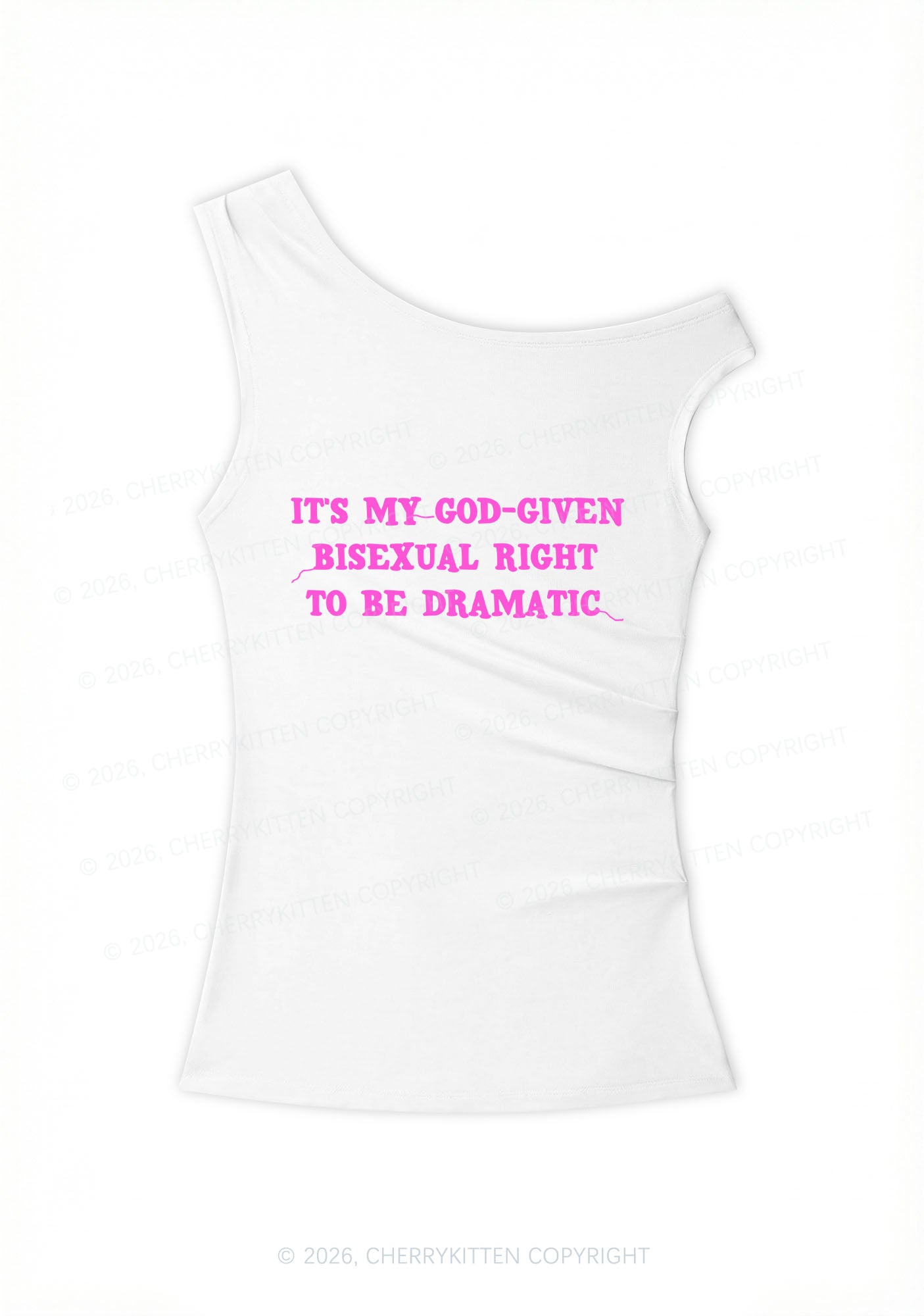 God Given Bisexual Right Pride Y2K Off Shoulder Tank Top Cherrykitten