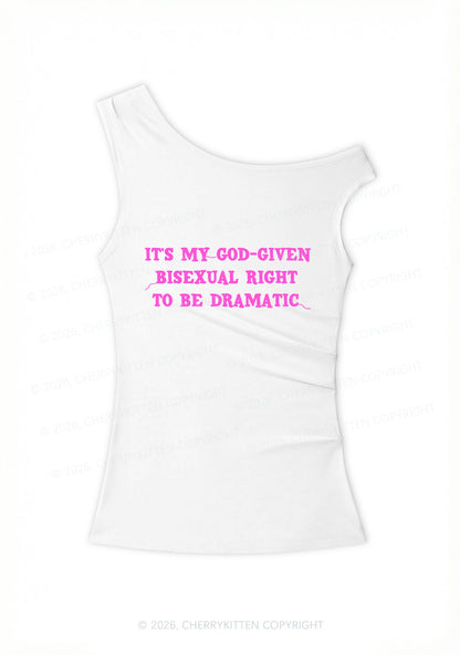 God Given Bisexual Right Pride Y2K Off Shoulder Tank Top Cherrykitten