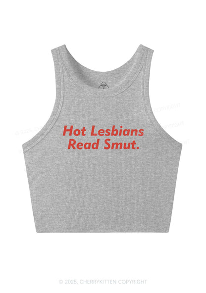 Hot Lesbians Read Smxt Y2K Crop Tank Top Cherrykitten