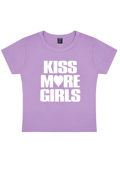 Kiss More Girls Heart Pride Y2K Baby Tee Cherrykitten