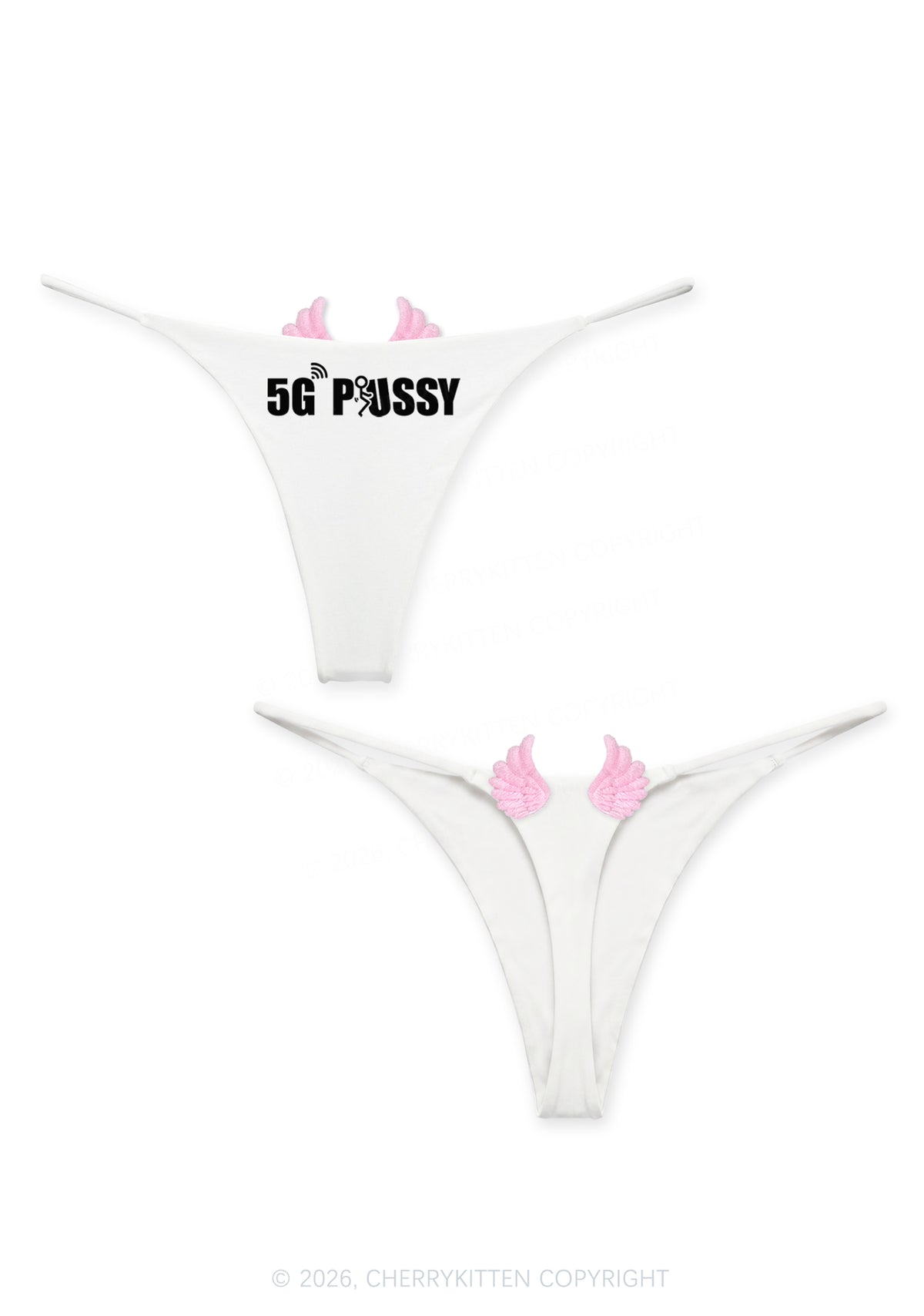 Puxxy Y2K Goth Angel Wings Bikini String Thong Cherrykitten