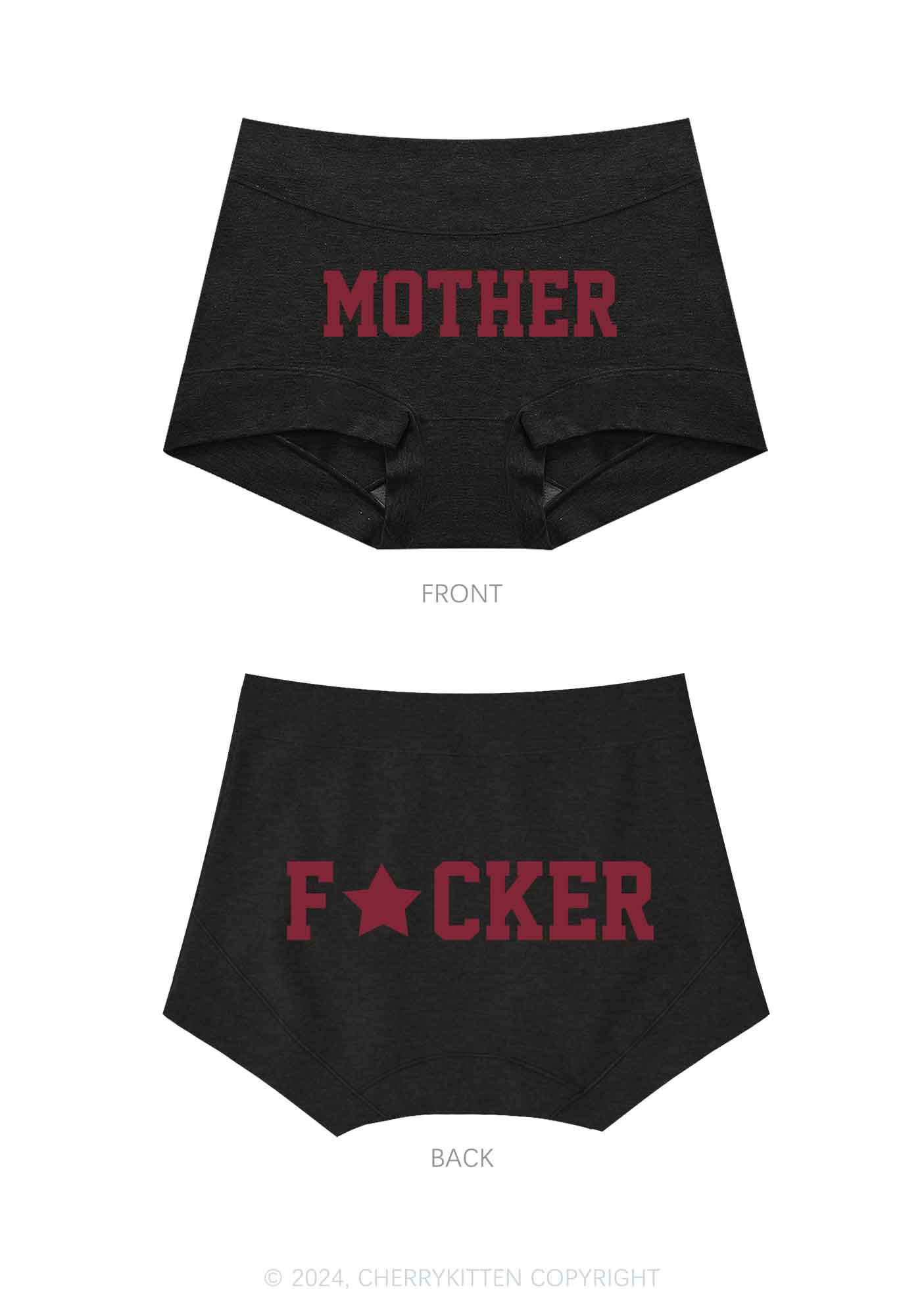 Motherfxcker Two Sides Y2K Mid Rise Waist Boyshort Cherrykitten