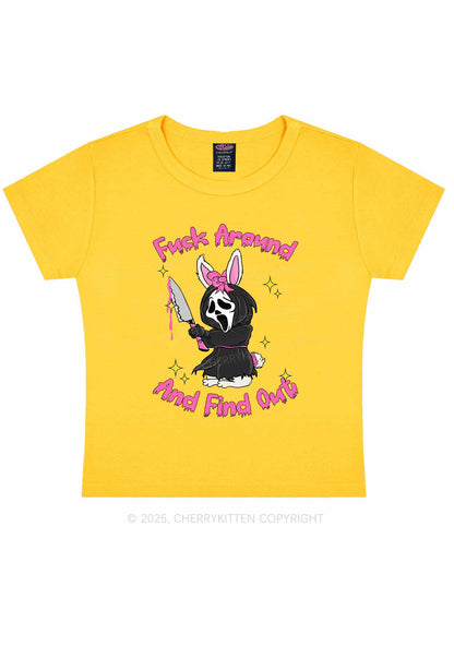 Halloween Fxxk Around Find Out Y2K Baby Tee Cherrykitten