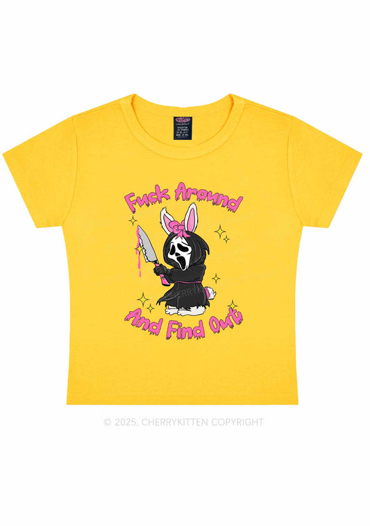 Halloween Fxxk Around Find Out Y2K Baby Tee Cherrykitten