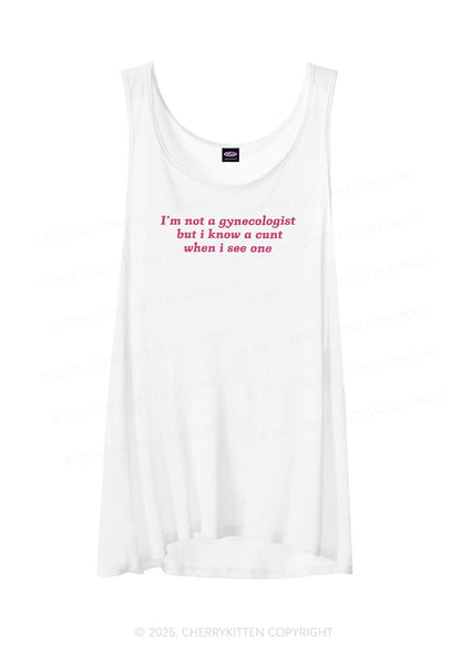 Im Not Gynecologist Y2K Sheer Boyfriend Tank Cherrykitten
