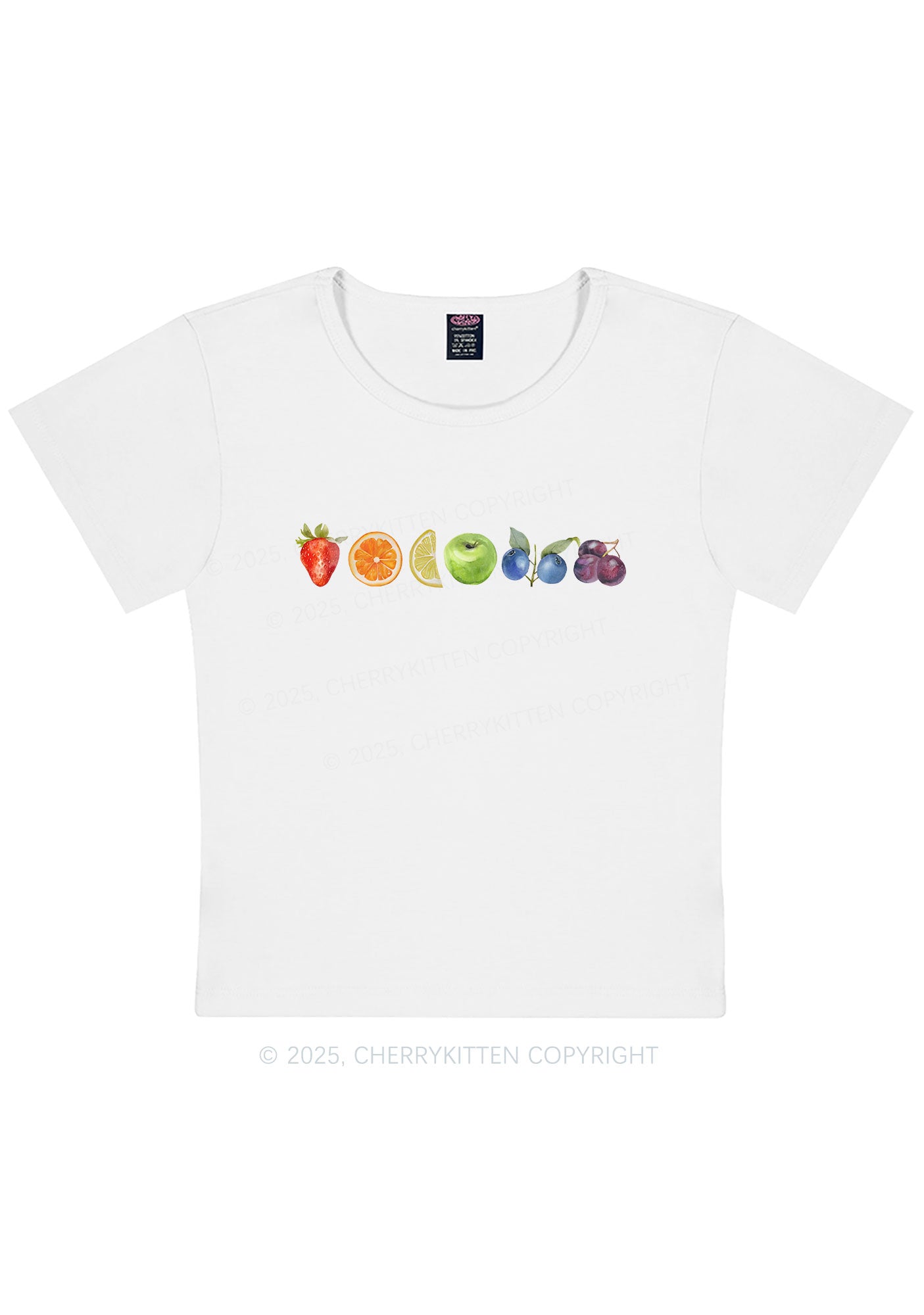 Curvy Six Fruity Pride Y2K Baby Tee Cherrykitten