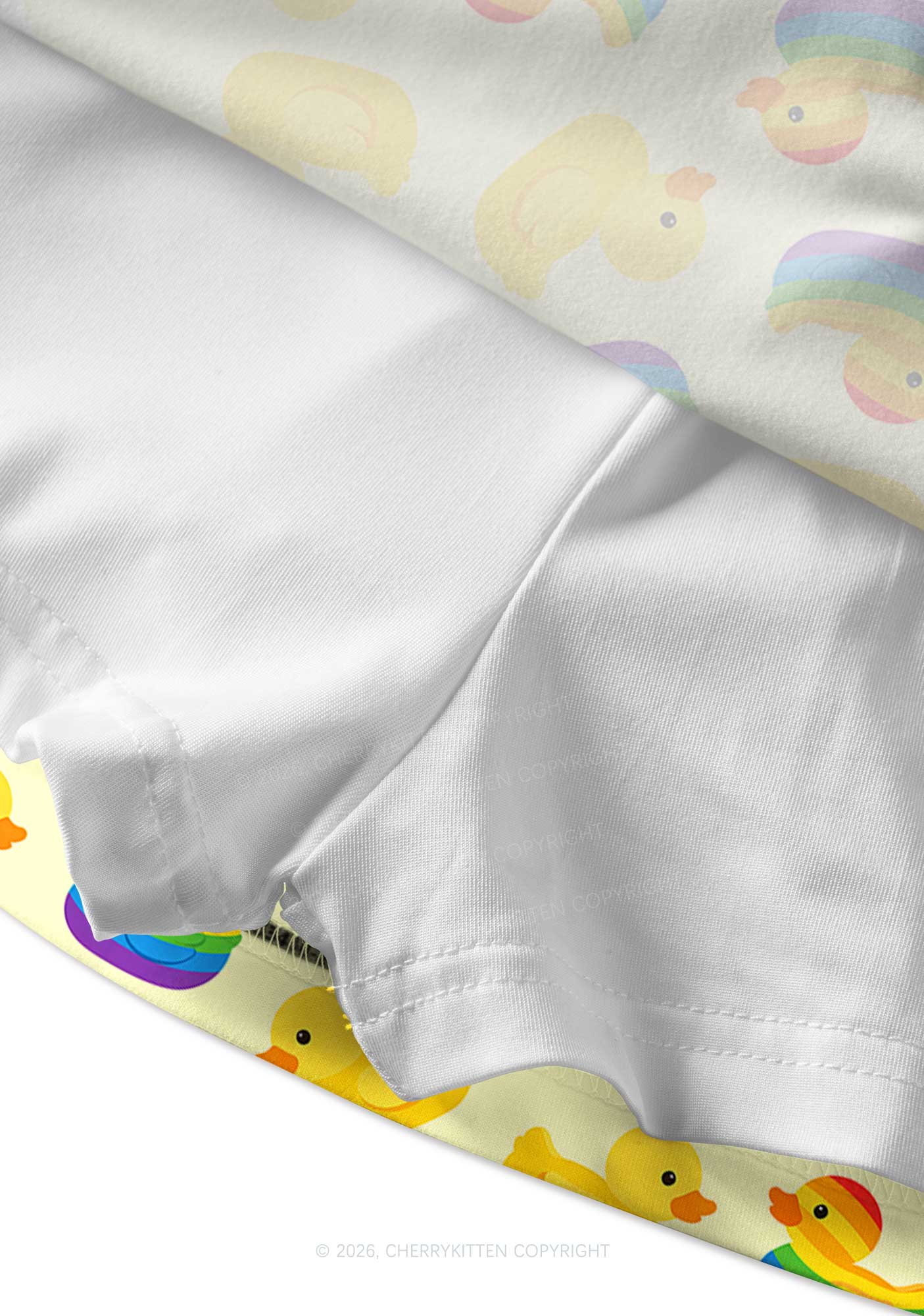 Rainbow Ducks Pride Y2K Print Mini Skirt Cherrykitten