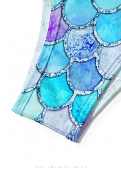 Colorful Fish Scales Y2K Print Bikini Set Cherrykitten