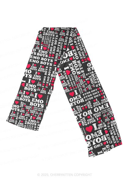 I Love Emo Boys Y2K Mesh Slip Dress Cherrykitten