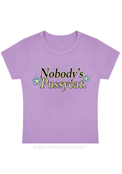 Curvy Nobody's Pussycat Flowers Baby Tee Cherrykitten