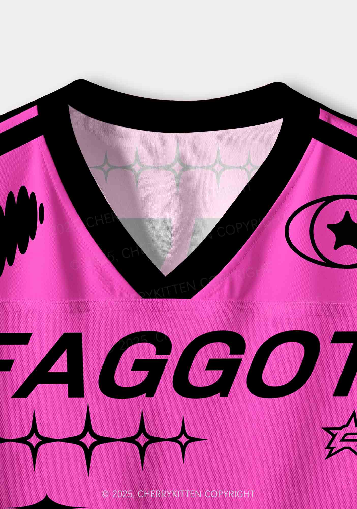 Custom Hot Pink Faggot Pride Y2K Crop Sport Jersey Shirts Cherrykitten
