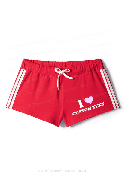 I Love Custom Personalized Y2K Drawstring Mini Shorts Cherrykitten