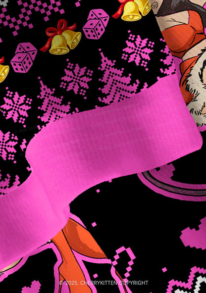 I Love S Men Y2K Christmas Cardigan Knit Sweatshirt Cherrykitten