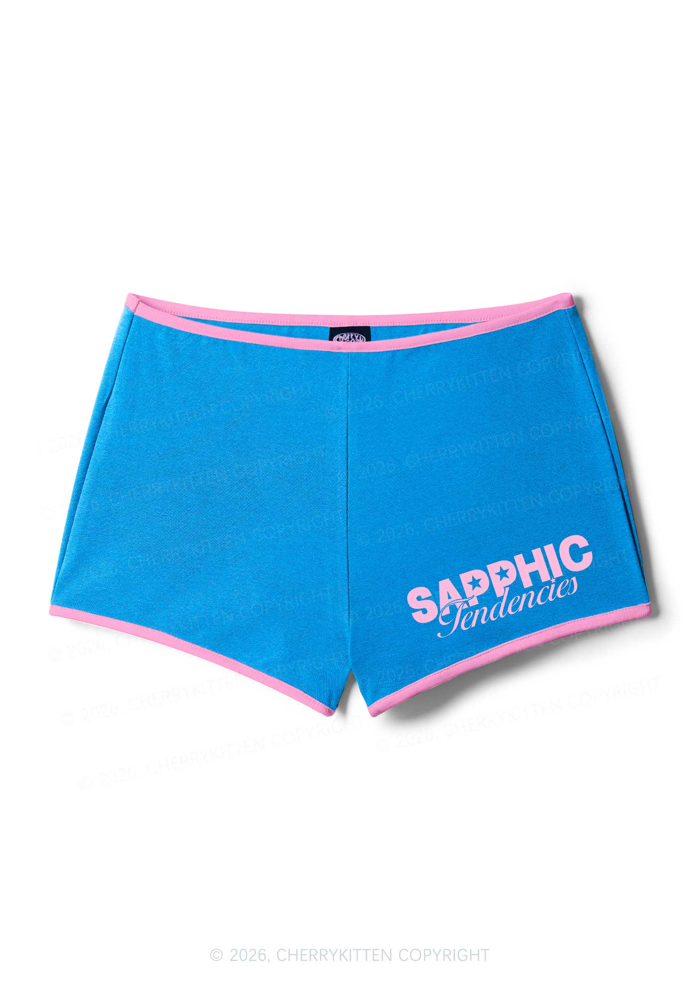Sapphic Tendencies Pride Y2K Booty Shorts Cherrykitten