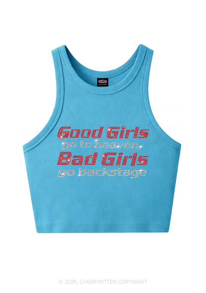 Rhinestone Bad Girls Go Backstage Y2K Crop Tank Top Cherrykitten