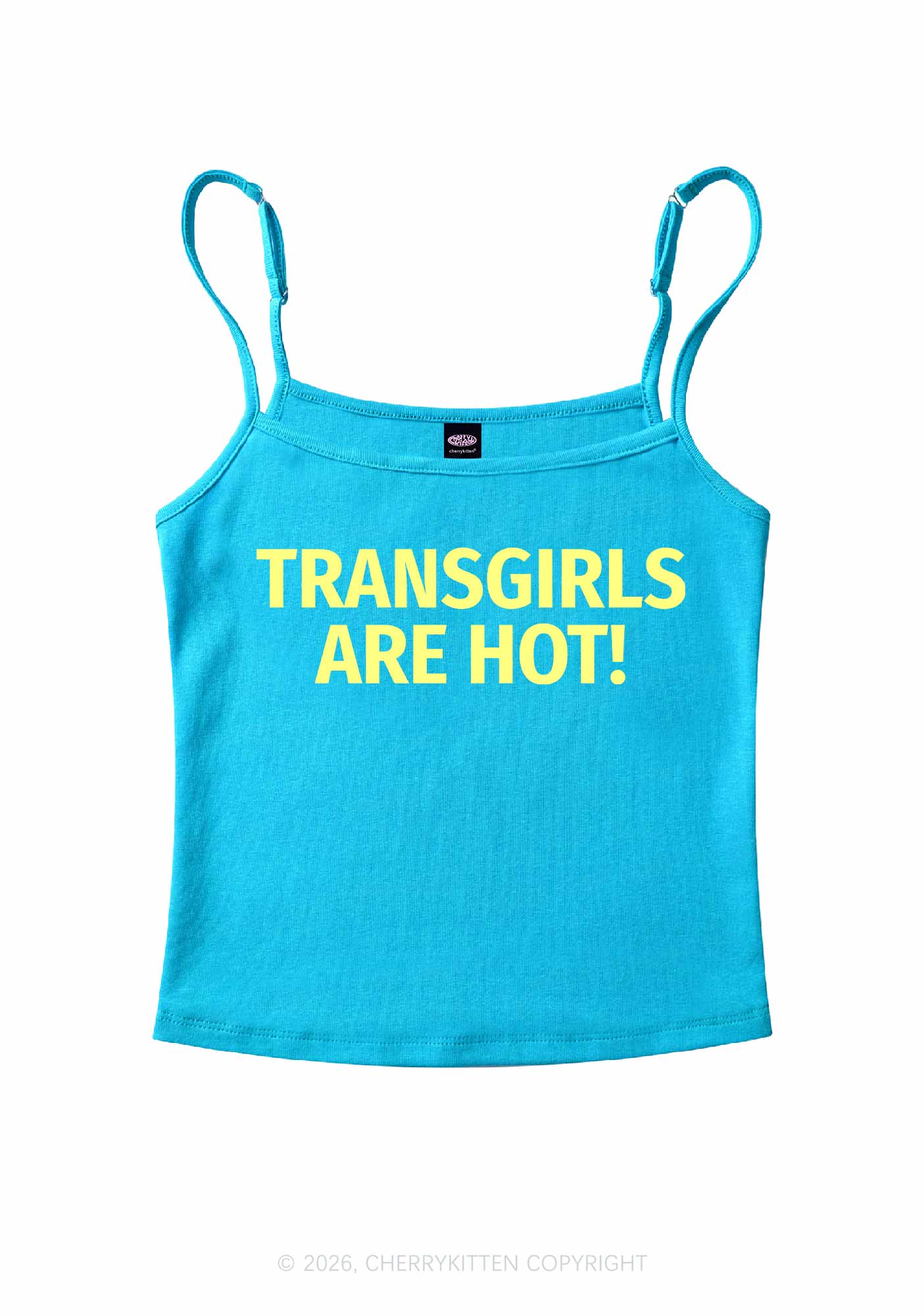 Transgirls Are Hot Pride Y2K Spaghetti Strap Cami Cherrykitten