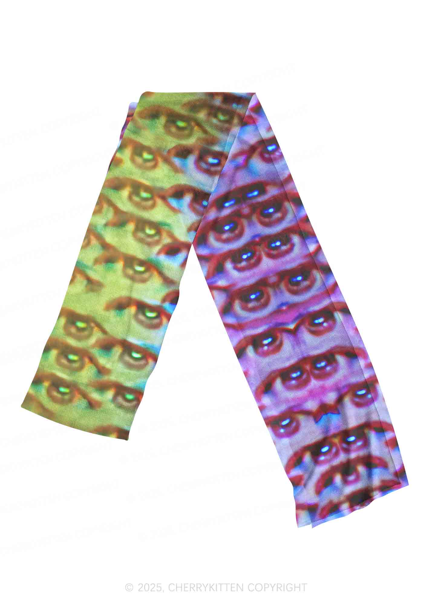 Halloween Spectrum Eyes Y2K Mesh Slip Dress Cherrykitten