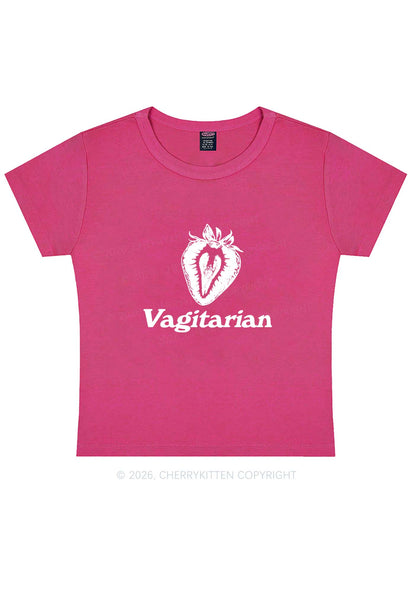 Vagitarian Strawberry Pride Y2K Baby Tee Cherrykitten