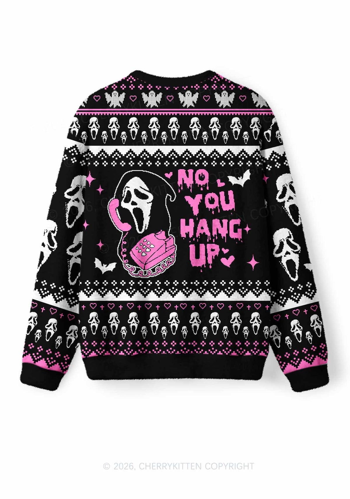 Halloween No You Hang Up Y2K Christmas Knit Sweatshirt Cherrykitten
