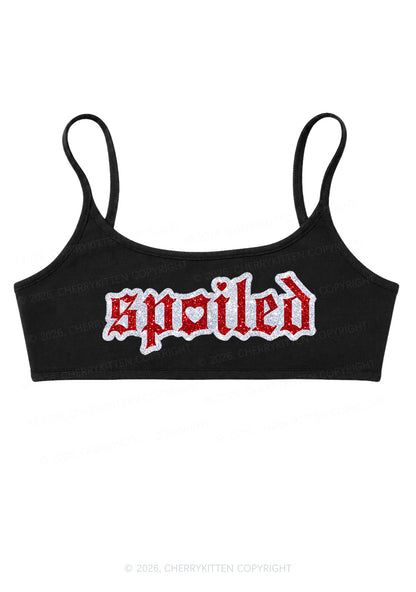 Glitter Stroke Spoiled Y2K Super Crop Cami Cherrykitten