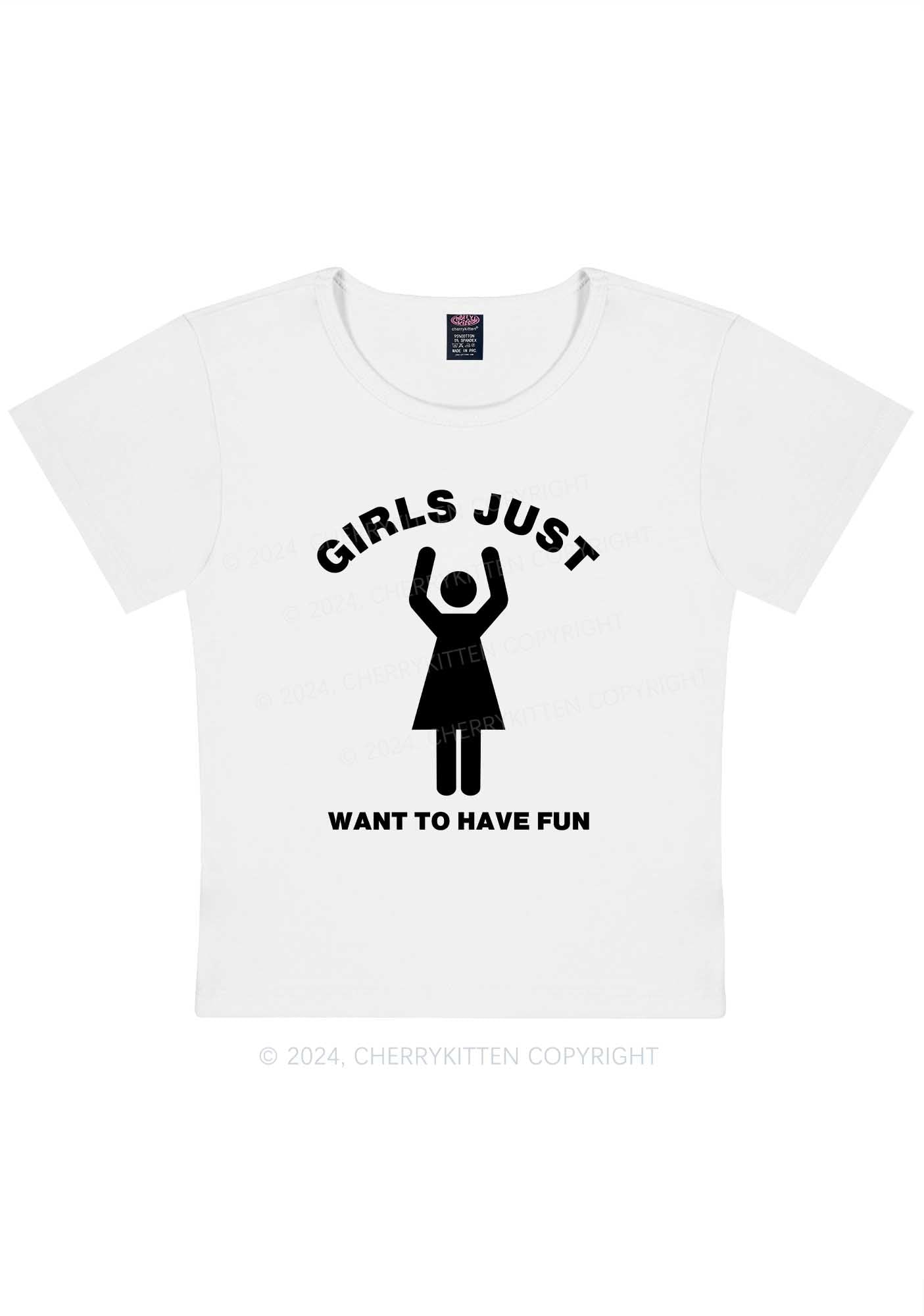 Curvy Girls Just Have Fun Y2K Baby Tee Cherrykitten