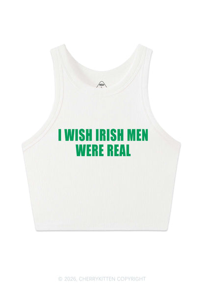 I Wish Irish Men Were Real St Patricks Y2K Crop Tank Top Cherrykitten